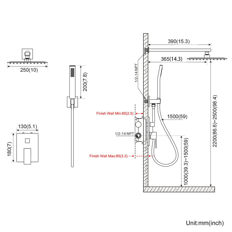 ADROIM Handheld Shower Head 1.75 GPM GPM Wayfair Canada